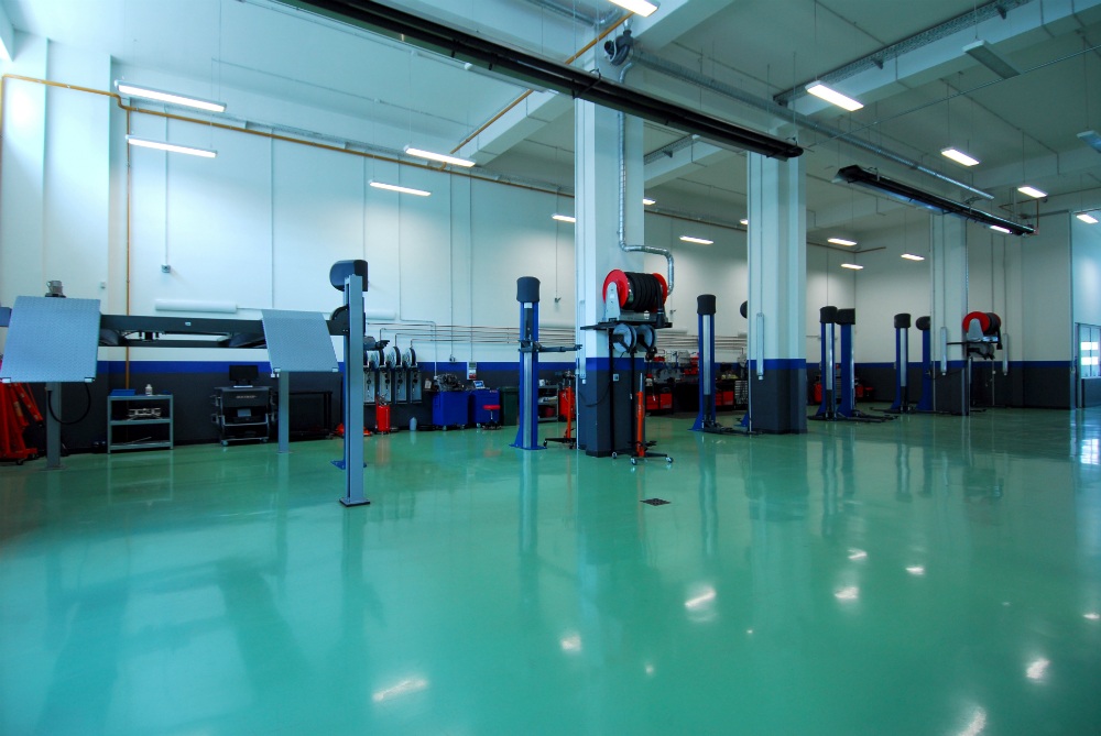 Epoxy Coating on automotive shop floor